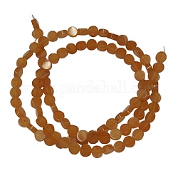 Gemstone Beads Strands, Natural Red Aventurine, Flat Round, about 4mm in diameter, 2mm thick, hole: 0.8mm, 98 pcs/strand, 15.5inch