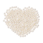 Perles acryliques de perles d'imitation, teinte, ronde, blanc crème, 10x9.5mm, Trou: 2.5mm, environ 1070 pcs / livre