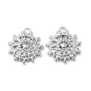 Brass Micro Pave Clear Cubic Zirconia Charms KK-H460-28P