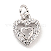 Сердце из латуни с подвесками из циркония KK-Q814-07P