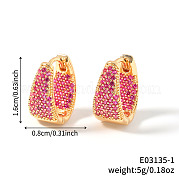 U-образные серьги-кольца из латуни с кубическим цирконием YK3626-1