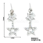 Серьги с пентаграммой из полого медного циркония XV4508-1