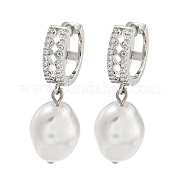 Серьга-кольцо из латуни с микропаве EJEW-C102-26B-P