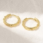 Серьги-кольца из латуни с покрытием стойки EJEW-H143-21G