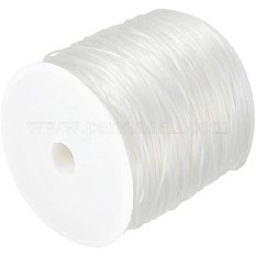 JEWELEADER About 65 Yards Japanese Crystal Elastic Stretch Thread 0.8mm Polyester String Cord Crafting DIY Thread for Bracelets Gemstone Jewelry Making Beading Craft Sewing - Clear Color EW-PH0002-02A