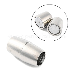 Messing-Magnetverschlüsse mit Schlaufen, cadmiumfrei und bleifrei, Oval, Platin Farbe, 16x9 mm, Bohrung: 6 mm