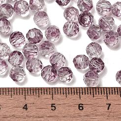 透明色ガラスラウンドビーズ  丸い穴  多面カット  古いレース  6x5.5mm  穴：1.2mm  約2000個/ポンド&nbsp;SEED-F006-04A-06