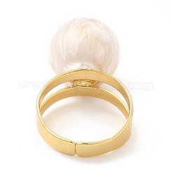 Smaltato rotondo con anello polsino aperto con perline malocchio&nbsp;RJEW-E069-03G-04