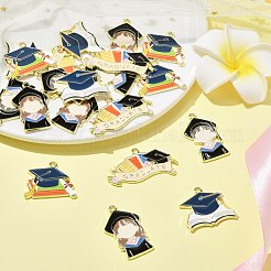 20 шт. 5 стиля выпускной сезон позолоченные подвески из эмали из сплава&nbsp;ENAM-CJ0006-14