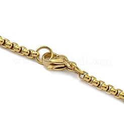 Ожерелья из нержавеющей стали с вакуумным покрытием PVD 201 для мужчин NJEW-Q336-03D-G