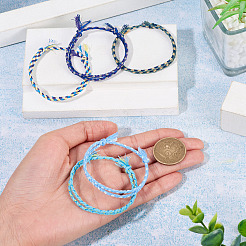5 pulsera trenzada de cordón de algodón bohemio de 5 colores&nbsp;BJEW-TA0001-27