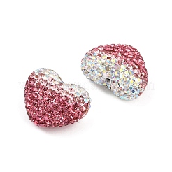 Полимерная глина в форме сердца с градиентным цветом и стразами CLAY-NH0002-03A