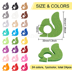 24 шт. 24-х цветные фетровые подвески для бокалов вина AJEW-BC0004-19