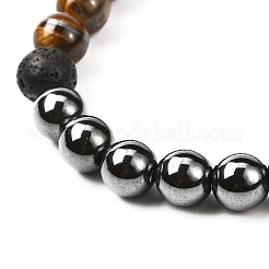 Stretch-Armband-Set aus natürlichem Tigerauge&nbsp;BJEW-JB07030