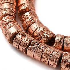 Fili di perle di roccia lavica naturale elettrodeposta&nbsp;G-I360-A01-03
