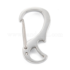 変色しない304ステンレススチール製プッシュゲートスナップキーチェーン留め具  ステンレス鋼色  24x13x5.5mm  穴：6x4mm&nbsp;STAS-C024-20P
