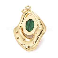 Подвески из латуни с покрытием из синтетического малахита KK-I689-08G