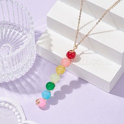 Colliers à pendentif en perles rondes en verre coloré&nbsp;NJEW-JN04581-01