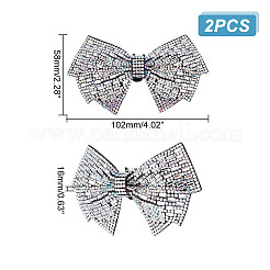 Стеклянные украшения для обуви со стразами и бантом&nbsp;AJEW-WH0323-24B