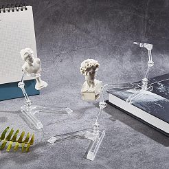 プラモデルおもちゃ組み立てホルダー  鉄製のネジとナット付き  透明  7.8x9x0.75cm&nbsp;ODIS-WH0025-21
