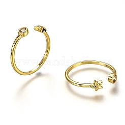 Anneaux de manchette en laiton micro pave zircone cubique&nbsp;RJEW-C100-16G