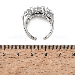 Offene Manschettenringe aus Messing mit Mikropavé und Zirkonia für Damen&nbsp;RJEW-L343-07P-02