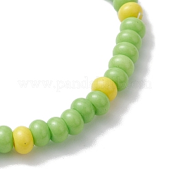 Braccialetti con perline di vetro placcato in forno a rondelle&nbsp;BJEW-JB10784