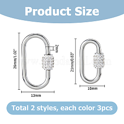6 Stück 2 Stile 304 Edelstahl Schraube Karabiner Schloss Charms&nbsp;STAS-HS0001-76