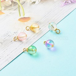 Матовые стеклянные бусины из фольги PALLOY-JF00808