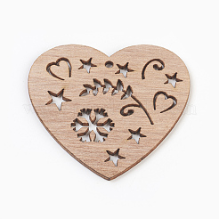Gros pendentifs en bois non teint&nbsp;WOOD-L007-17