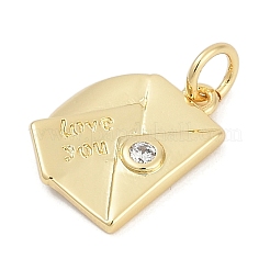 Латунные микропаве прозрачные кубические циркониевые подвески&nbsp;KK-G522-31G