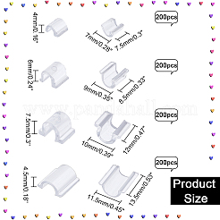 800 шт. 4 стиля прозрачные как пластиковая основа пряжка фурнитура для волос FIND-NB0004-37