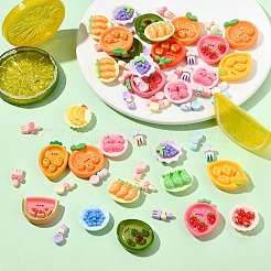 40 шт. 4 стиля непрозрачных симпатичных декоден-кабошонов из смолы&nbsp;RESI-YW0005-40