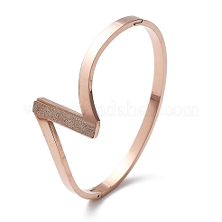 Ионное покрытие (ip) 304 нержавеющая сталь шарнирные браслеты для женщин&nbsp;BJEW-A011-20RG