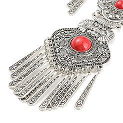 Колье-нагрудник из сплава в богемном стиле NJEW-H021-04AS