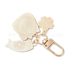 Удача кошка рыба цветок сплав эмаль подвеска украшения HJEW-JM02873-01