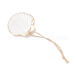 Подвесные украшения из ракушек с гальваническим покрытием&nbsp;HJEW-JM04620