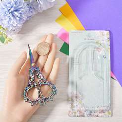 1pcステンレスはさみ  刺繍はさみ  はさみ  亜鉛合金製ハンドル付き  虹色  128x62mm&nbsp;TOOL-SC0001-53MC