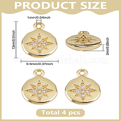 4 шт. Латунные подвески&nbsp;ZIRC-LP0001-43G