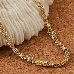 Pulseras de cadena de cable de latón con revestimiento de rejilla&nbsp;BJEW-G735-04G