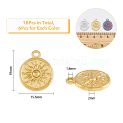 18 шт. подвески из нержавеющей стали 304 двух цветов STAS-DC0013-15
