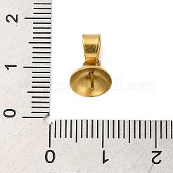 304ステンレススチールカップパールペグベイルピンペンダント  片穴パーツ用  ゴールドカラー  13mm  ペンダント：8x8mm  穴：5x3.5mm  ピン：0.7mm&nbsp;STAS-D013-03E-G