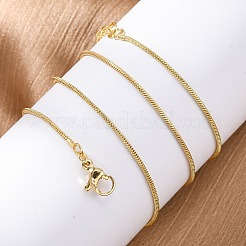 Ожерелья из круглой змеиной цепи из латуни для женщин&nbsp;NJEW-D302-15G