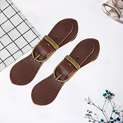 Вырезанная полая 2шт кожаная пряжка-тогл&nbsp;AJEW-CL0001-26C