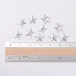 オーナメントアクセサリープラスチック製スパンコール/スパンコールビーズ  スター  銀  10x10x0.8mm  穴：1mm&nbsp;PVC-E001-05-LS02