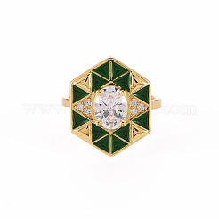 Латунные кольца из манжеты с прозрачным цирконием&nbsp;RJEW-S045-084B-NR