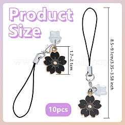 10 шт. цветочные эмалевые ремешки для мобильных телефонов&nbsp;HJEW-OC00122