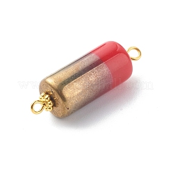 Половина гальваники непрозрачные стеклянные бусины звенья соединители PALLOY-JF00818-02