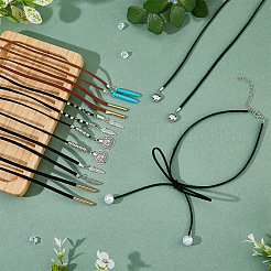 8 шт. набор из 8 стилей ожерелий-лариатов из искусственной замши и нейлонового шнура NJEW-FI0001-32