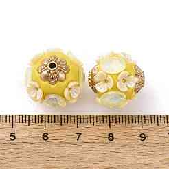 Круглые бусины из смолы ручной работы из Индонезии IPDL-P005-23KCG-02